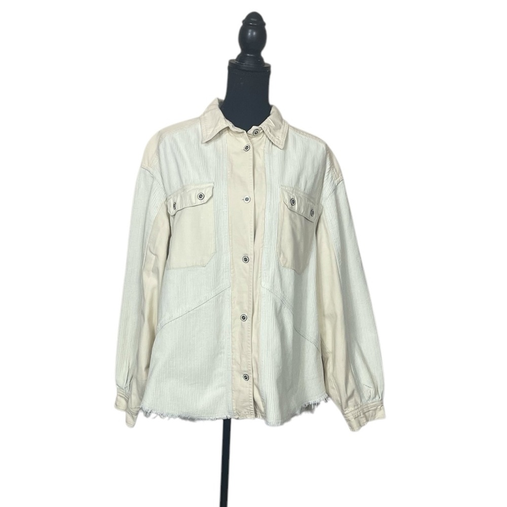 Thread & Supply Corduroy Shirt Jacket in Ecru (A-1) - Picture 2 of 10